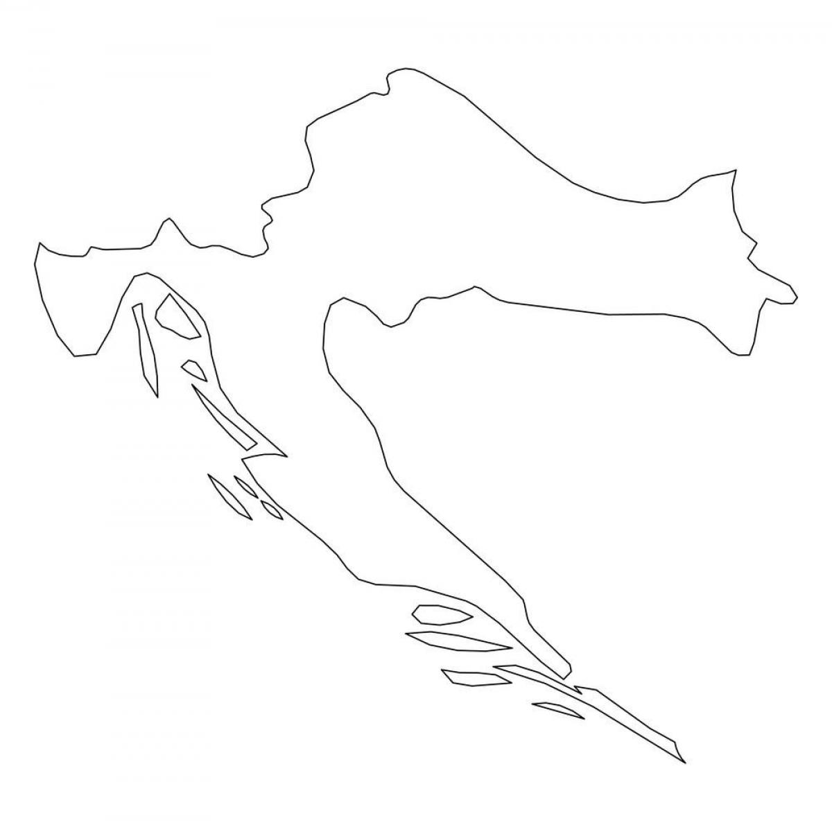 クロアチアの輪郭の地図