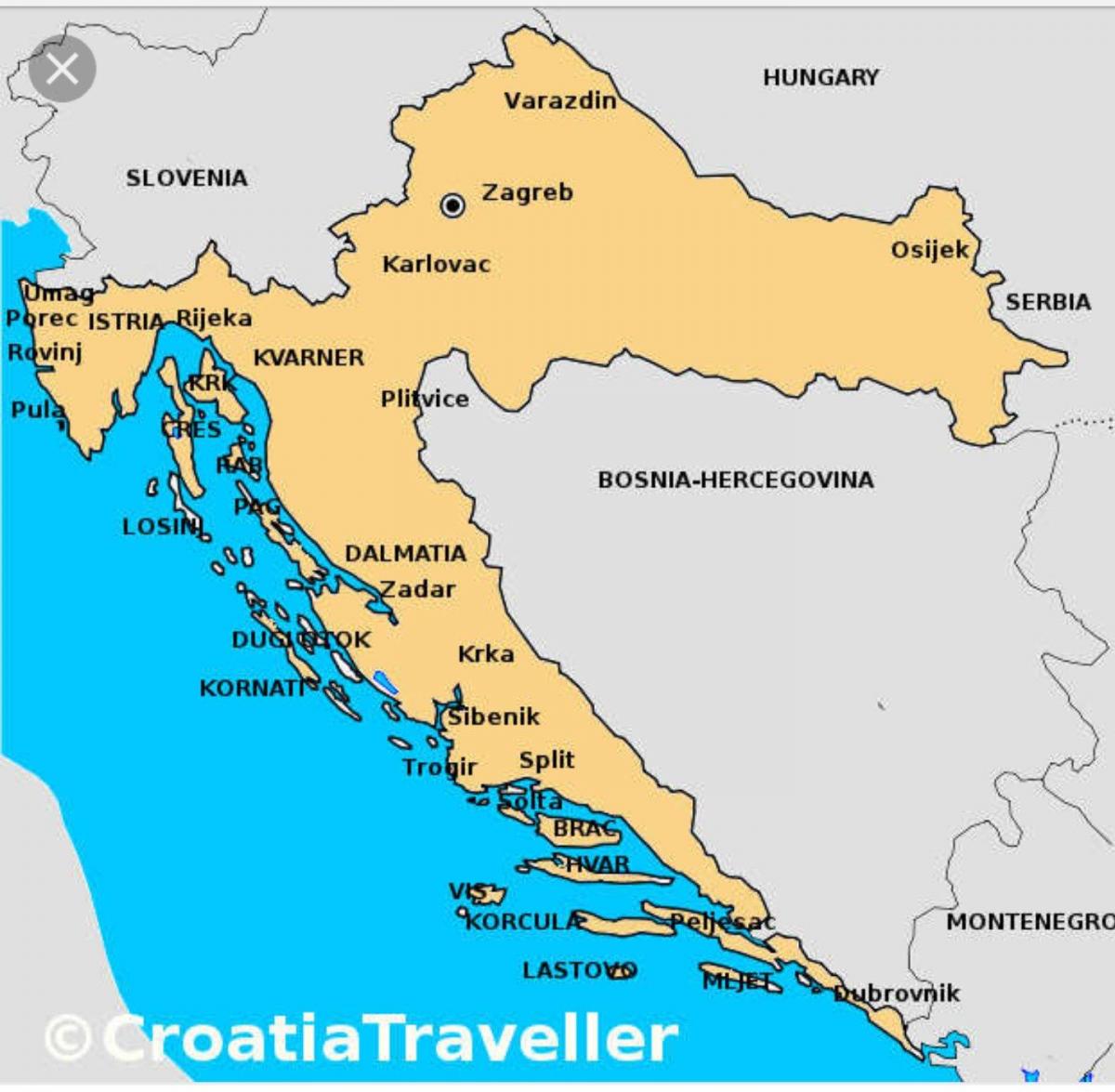地図で見るクロアチア