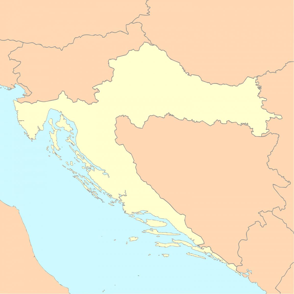 空のクロアチア の地図